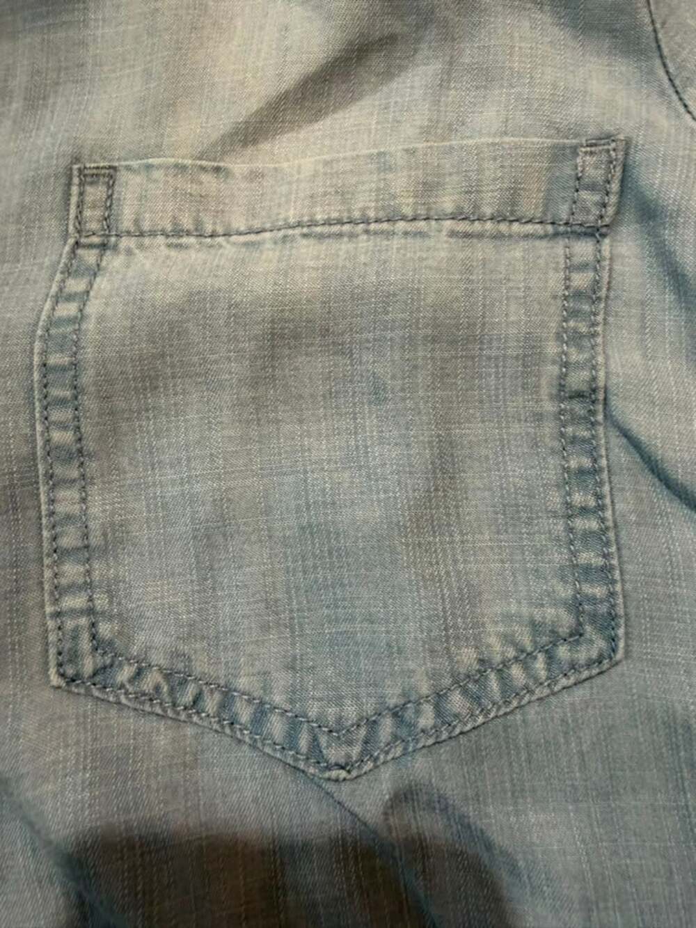 Anthro Cloth & Stone Chambray Soft Flowy Oversized Button-Up Shirt Blouse Top - Picture 9 of 11